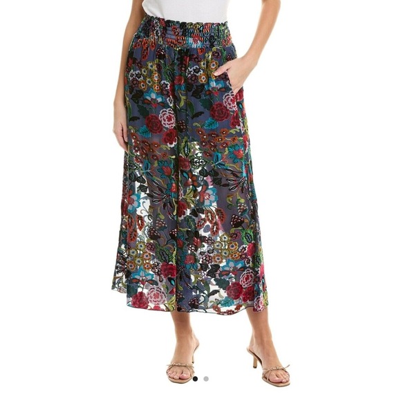 JOHNNY WAS Women's NWT Petite Minto Burnout Silk Blend Floral Pants Size‎ PXXL - Picture 1 of 8